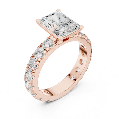 Radiant Accented Lab Grown Diamond Engagement Ring