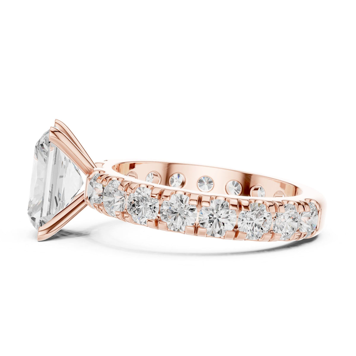 Radiant Accented Lab Grown Diamond Engagement Ring