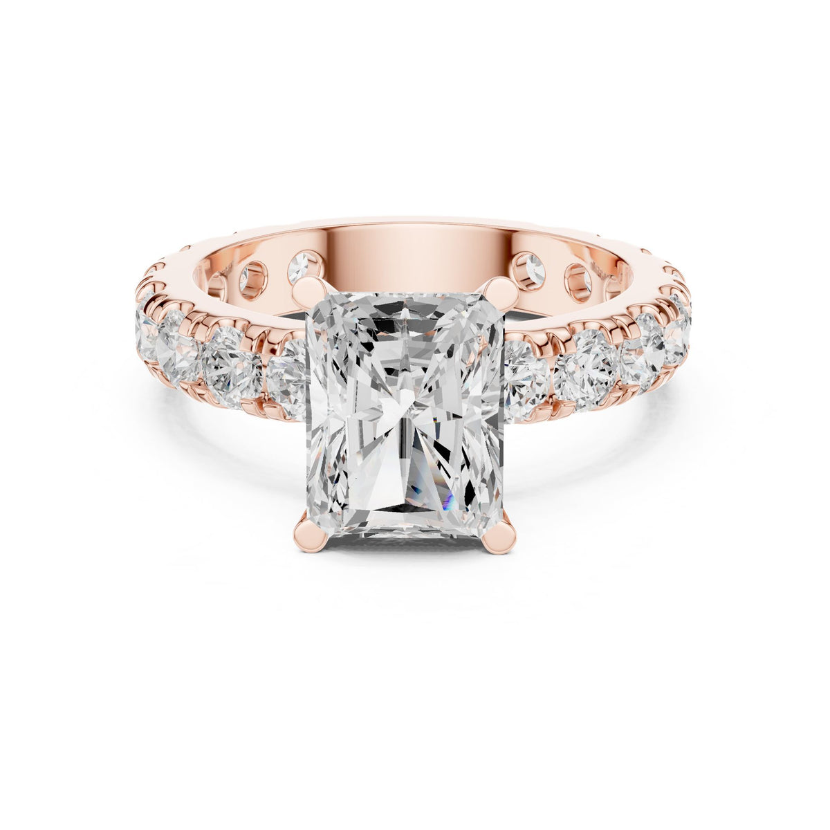 Radiant Accented Lab Grown Diamond Engagement Ring