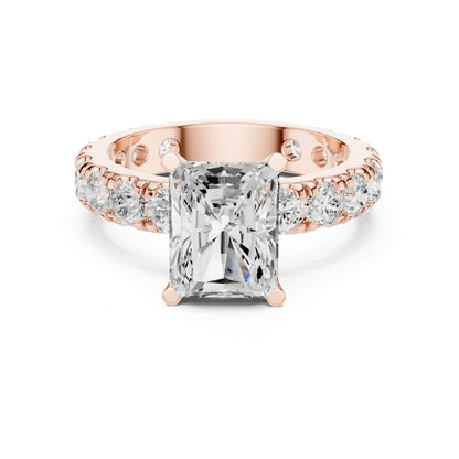 Radiant Accented Lab Grown Diamond Engagement Ring