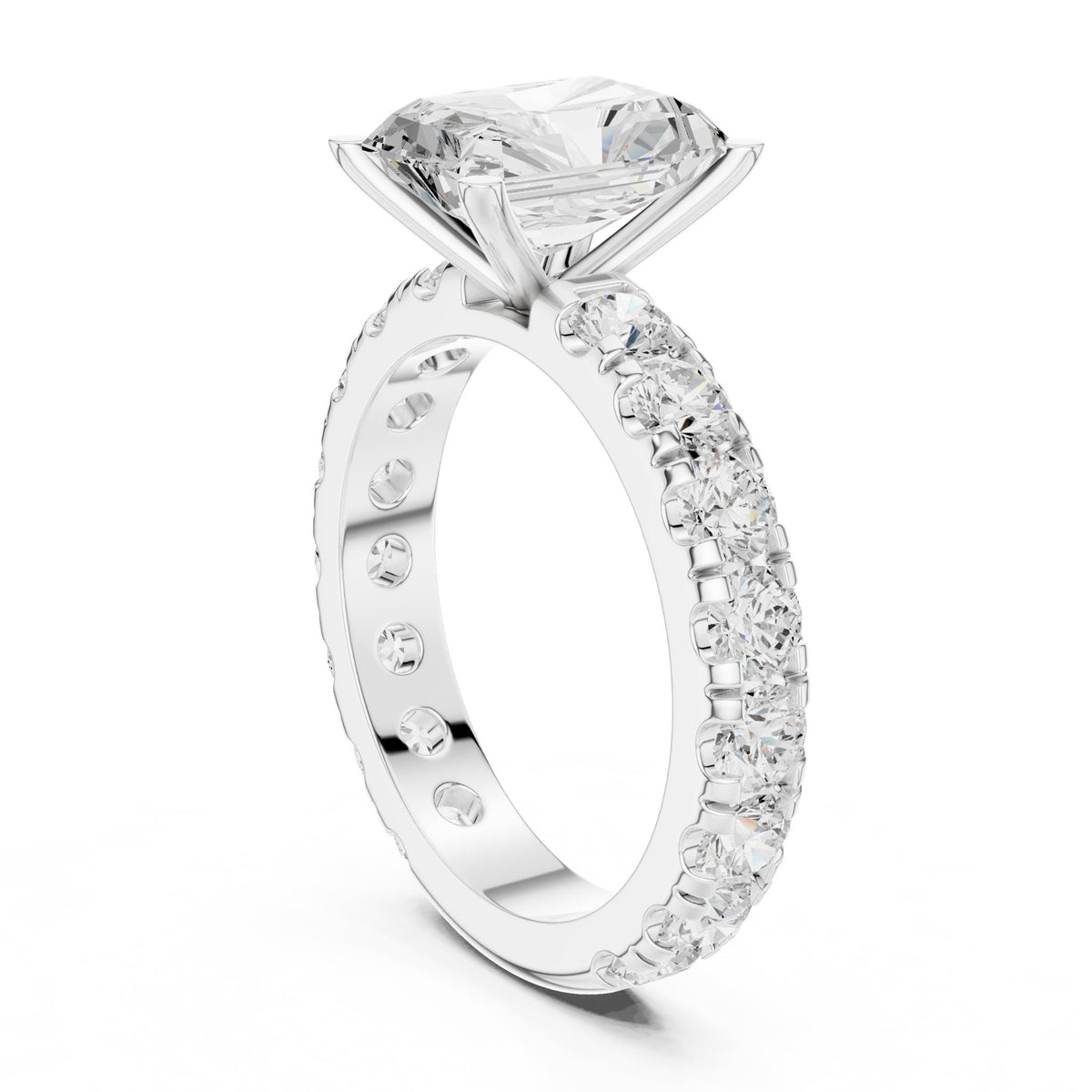Radiant Accented Lab Grown Diamond Engagement Ring