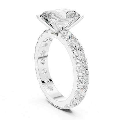 Radiant Accented Lab Grown Diamond Engagement Ring