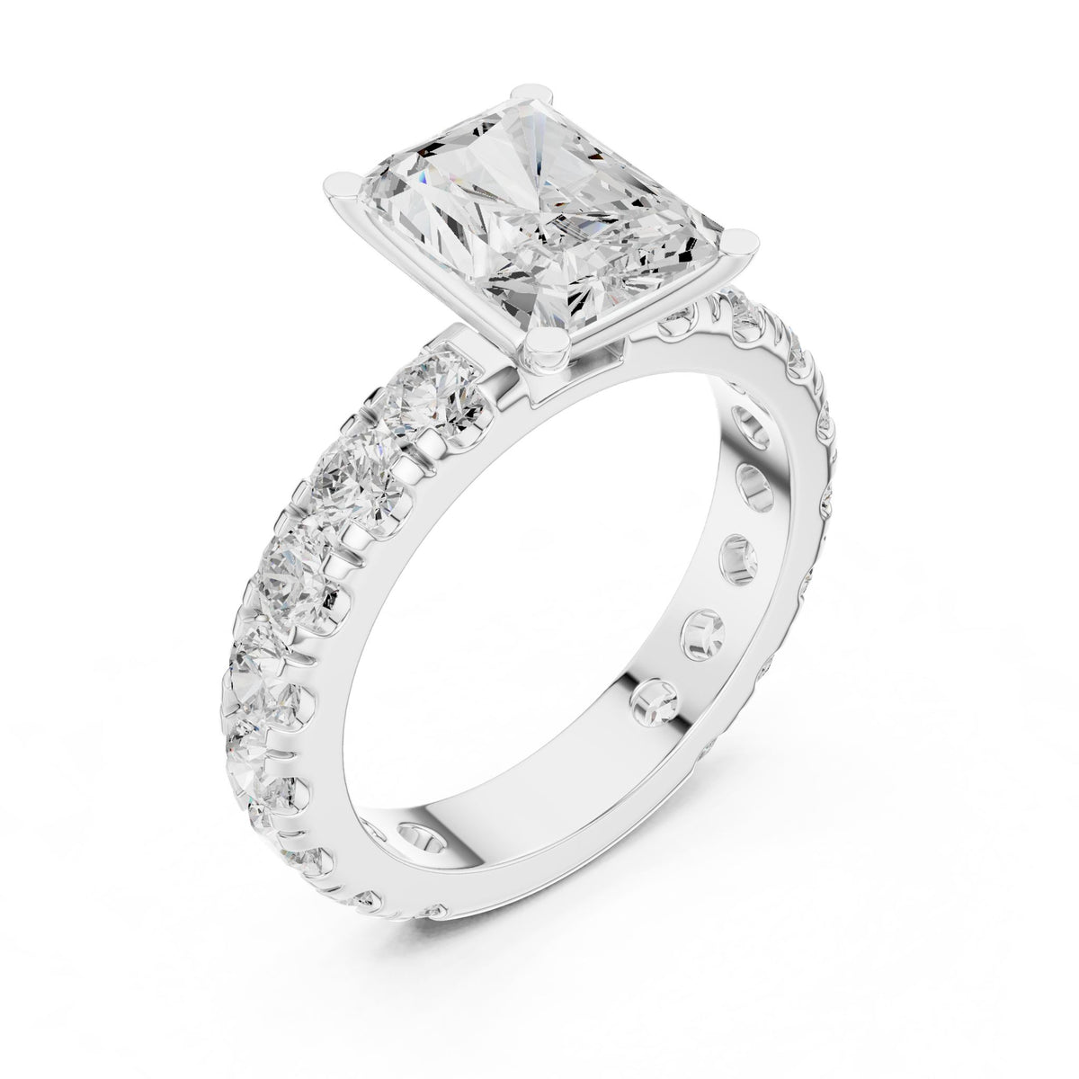 Radiant Accented Lab Grown Diamond Engagement Ring
