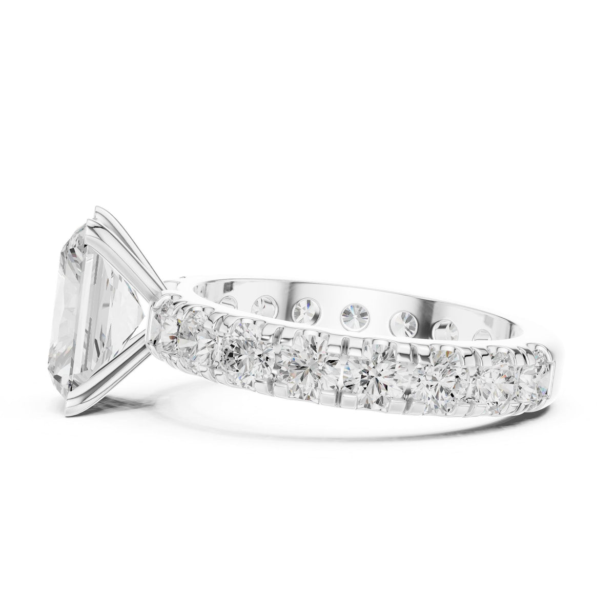 Radiant Accented Lab Grown Diamond Engagement Ring