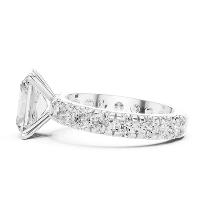 Radiant Accented Lab Grown Diamond Engagement Ring