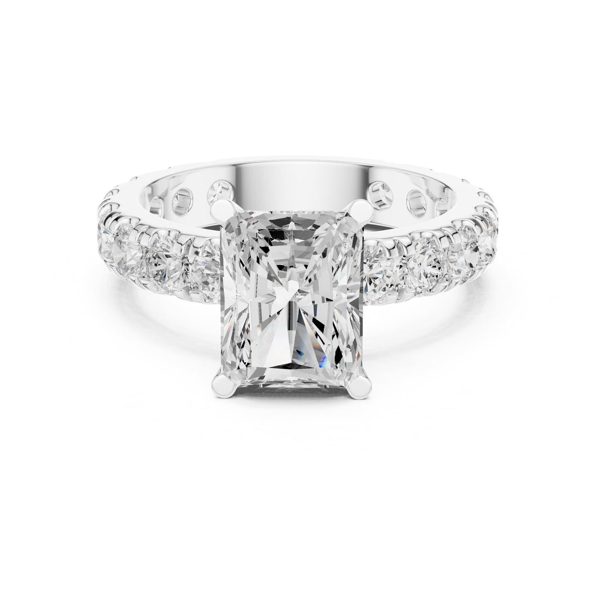 Radiant Accented Lab Grown Diamond Engagement Ring
