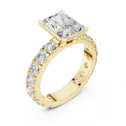 Radiant Accented Lab Grown Diamond Engagement Ring