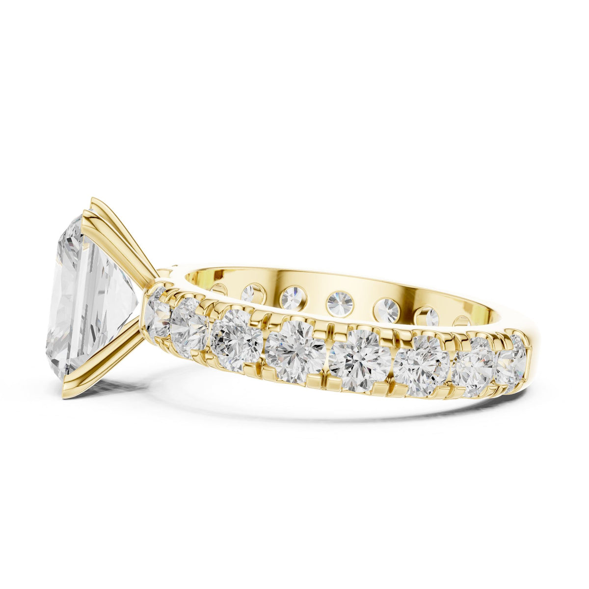 Radiant Accented Lab Grown Diamond Engagement Ring