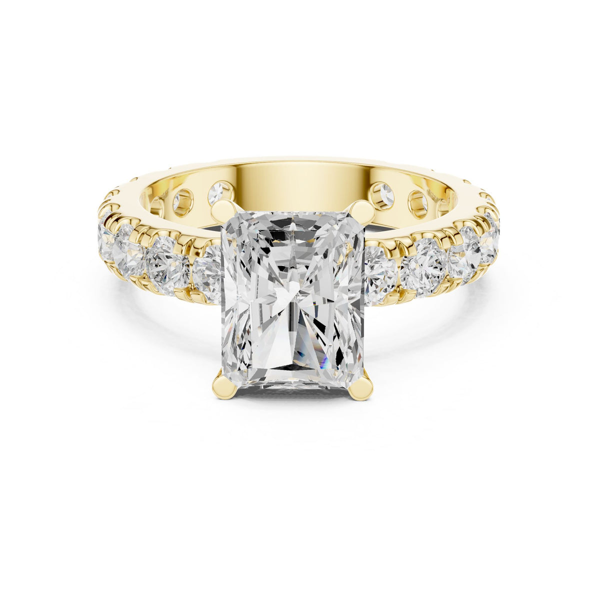 Radiant Accented Lab Grown Diamond Engagement Ring