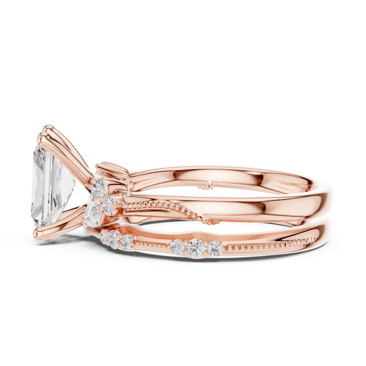 Radiant Accented Lab Grown Diamond Engagement Ring