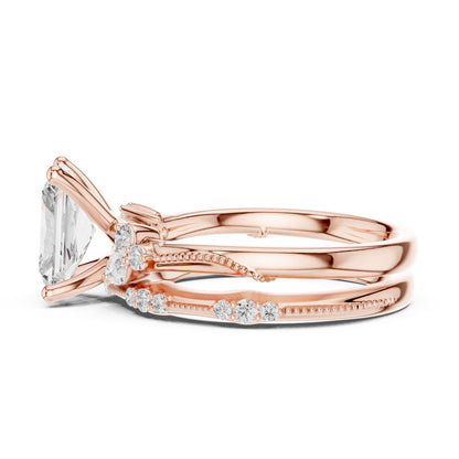 Radiant Accented Lab Grown Diamond Engagement Ring