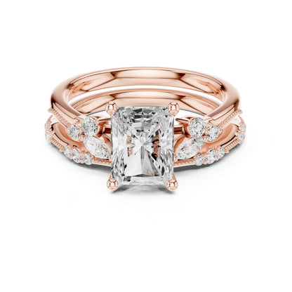 Radiant Accented Lab Grown Diamond Engagement Ring