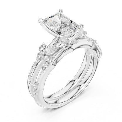 Radiant Accented Lab Grown Diamond Engagement Ring