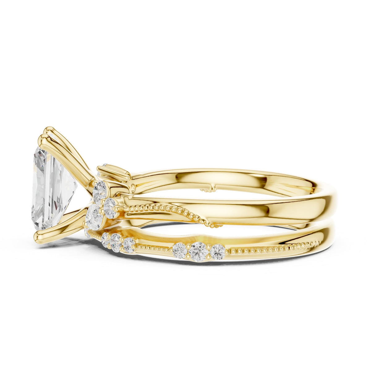 Radiant Accented Lab Grown Diamond Engagement Ring