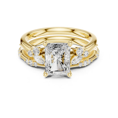 Radiant Accented Lab Grown Diamond Engagement Ring