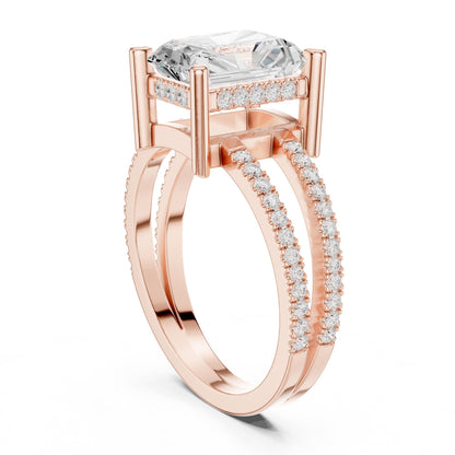 Radiant Accented Lab Grown Diamond Engagement Ring