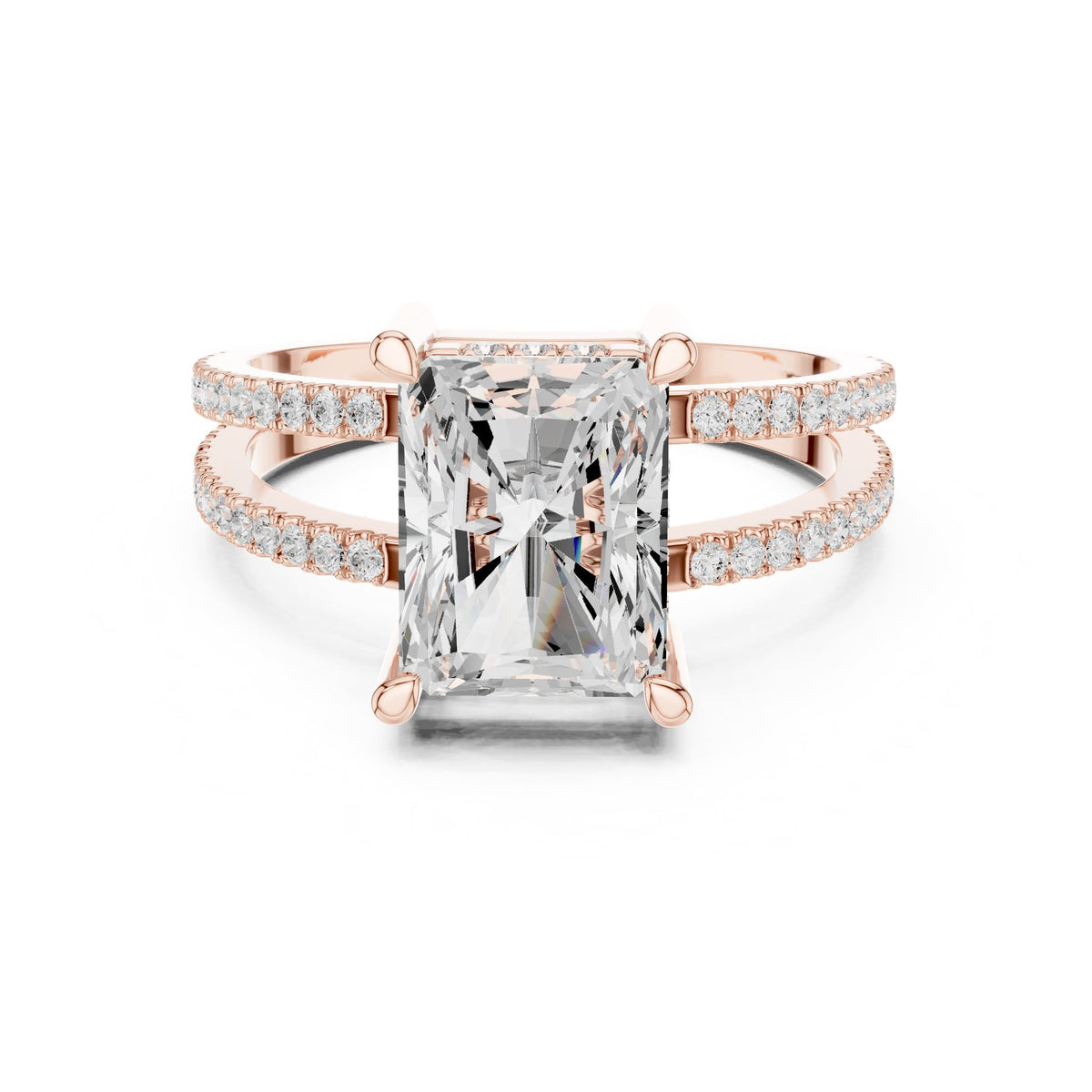 Radiant Accented Lab Grown Diamond Engagement Ring