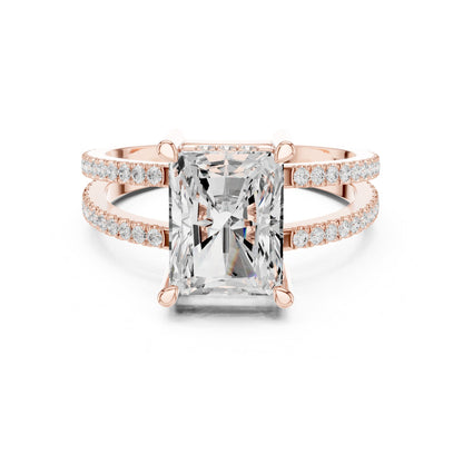 Radiant Accented Lab Grown Diamond Engagement Ring