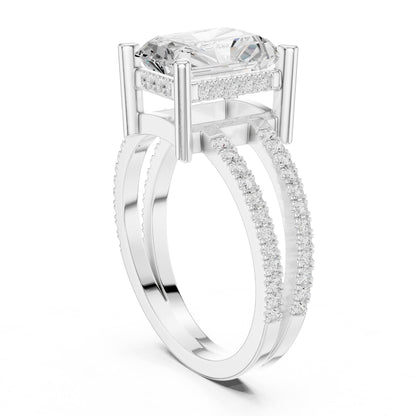 Radiant Accented Lab Grown Diamond Engagement Ring