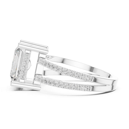 Radiant Accented Lab Grown Diamond Engagement Ring