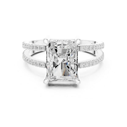 Radiant Accented Lab Grown Diamond Engagement Ring