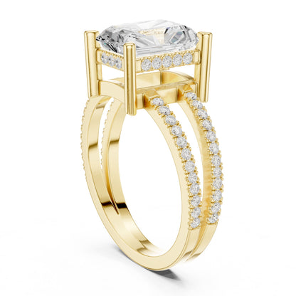 Radiant Accented Lab Grown Diamond Engagement Ring
