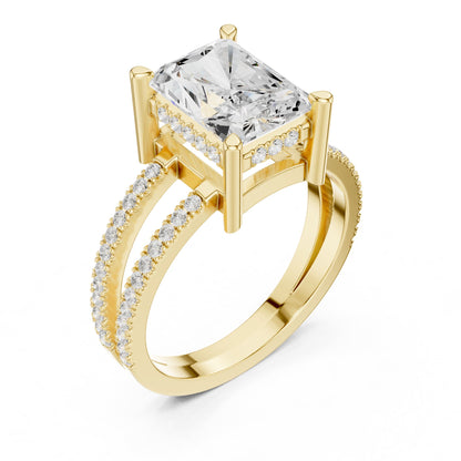 Radiant Accented Lab Grown Diamond Engagement Ring
