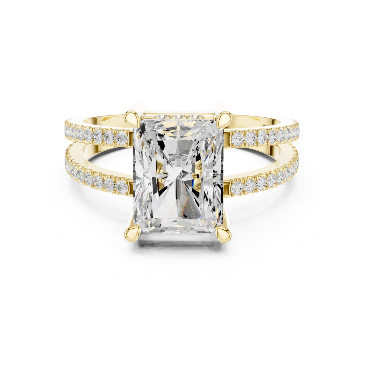 Radiant Accented Lab Grown Diamond Engagement Ring
