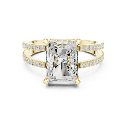 Radiant Accented Lab Grown Diamond Engagement Ring