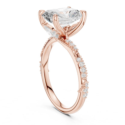 Radiant Accented Lab Grown Diamond Engagement Ring