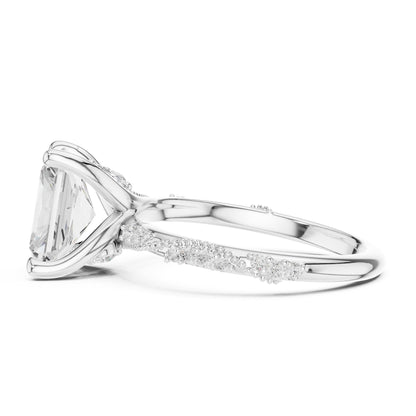 Radiant Accented Lab Grown Diamond Engagement Ring