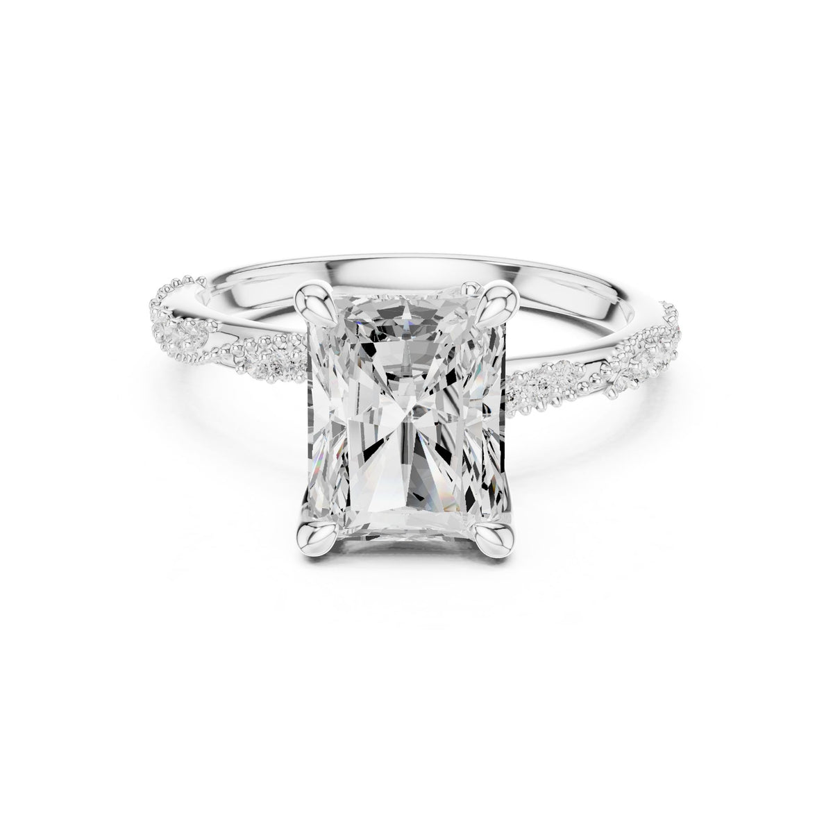 Radiant Accented Lab Grown Diamond Engagement Ring