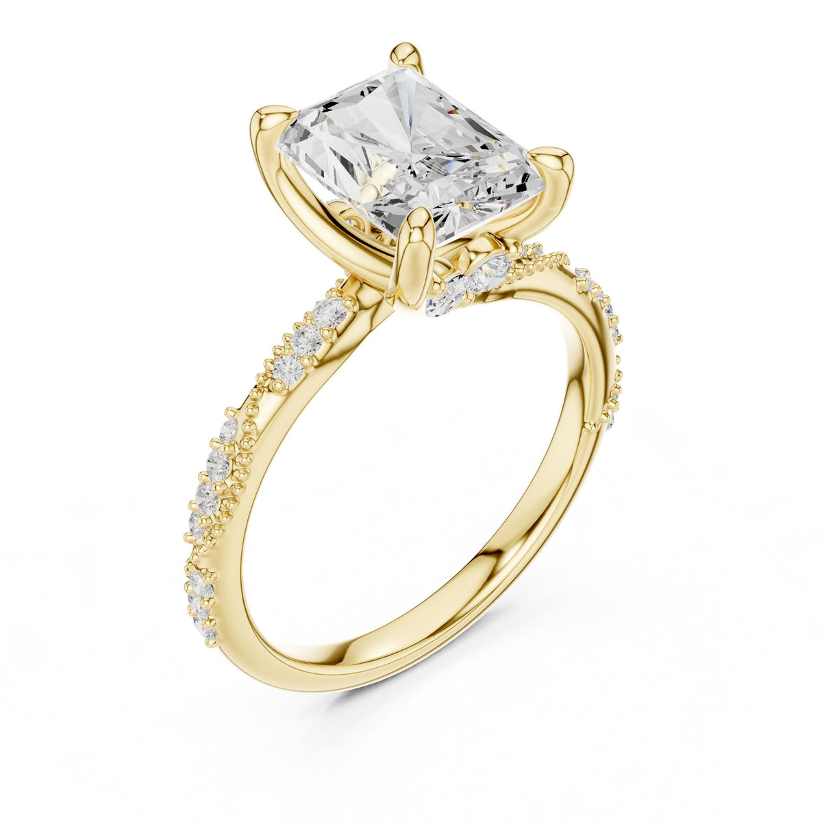 Radiant Accented Lab Grown Diamond Engagement Ring