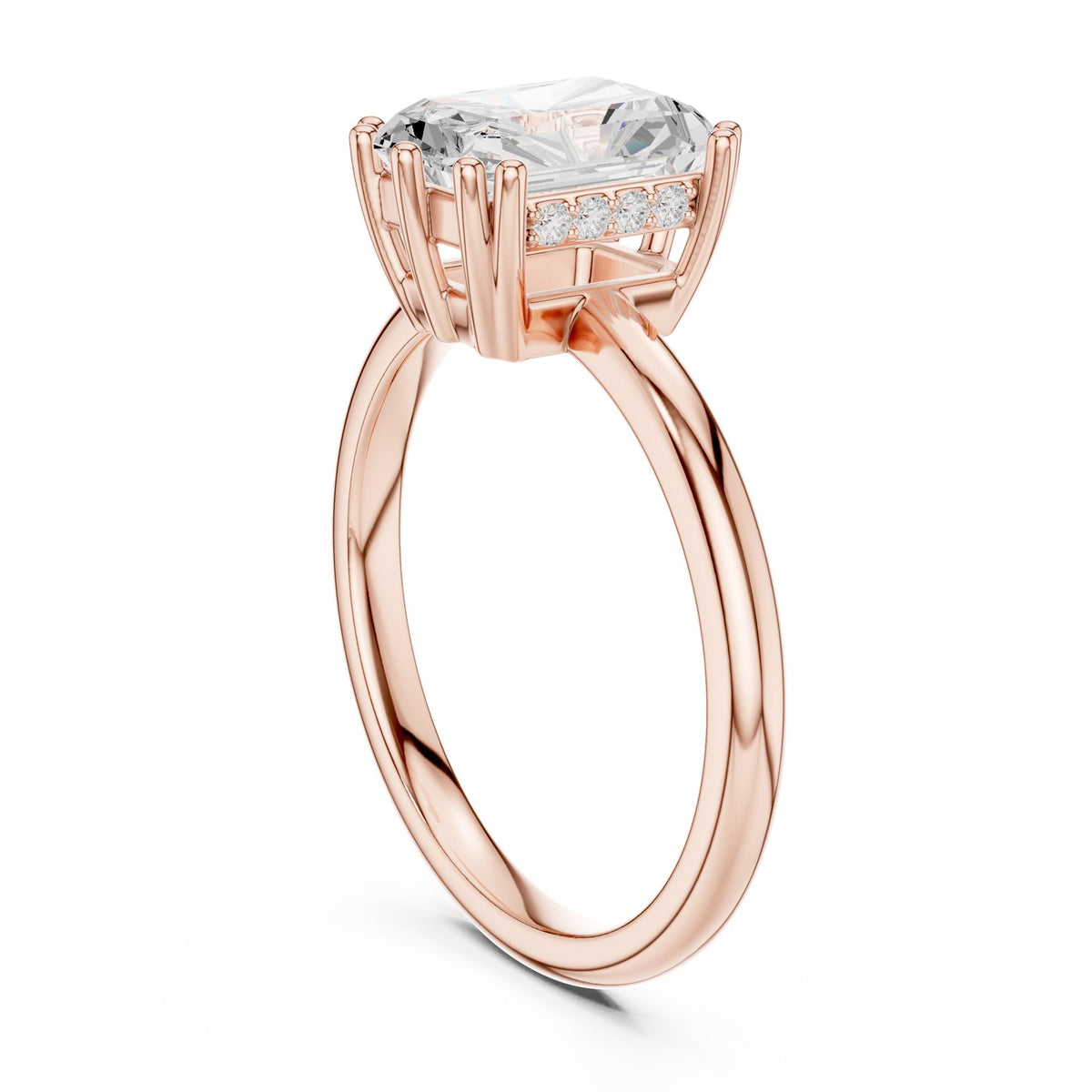 Radiant Accented Lab Grown Diamond Engagement Ring
