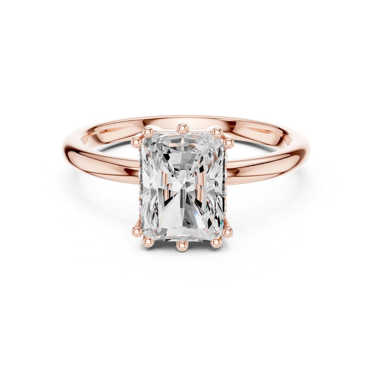 Radiant Accented Lab Grown Diamond Engagement Ring