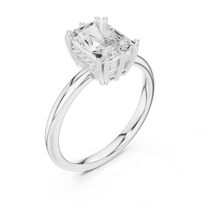 Radiant Accented Lab Grown Diamond Engagement Ring