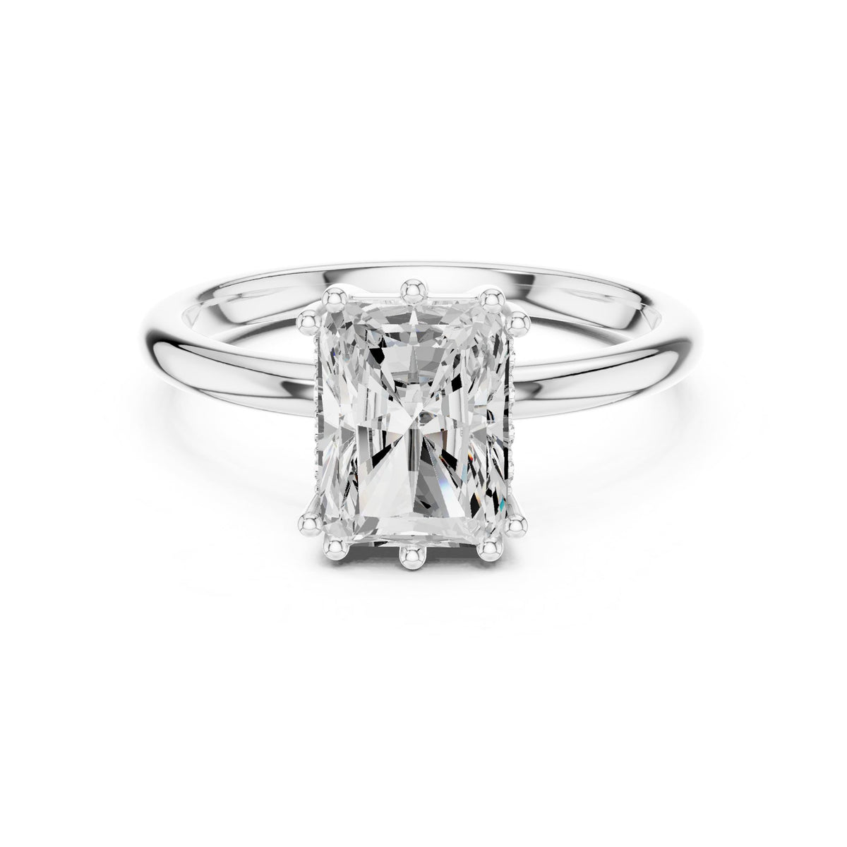 Radiant Accented Lab Grown Diamond Engagement Ring