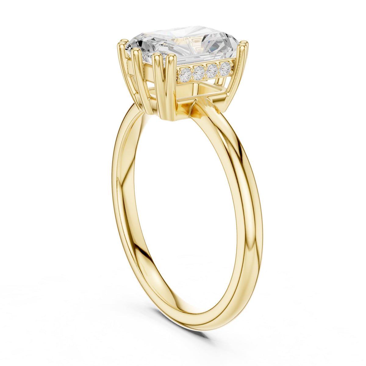 Radiant Accented Lab Grown Diamond Engagement Ring