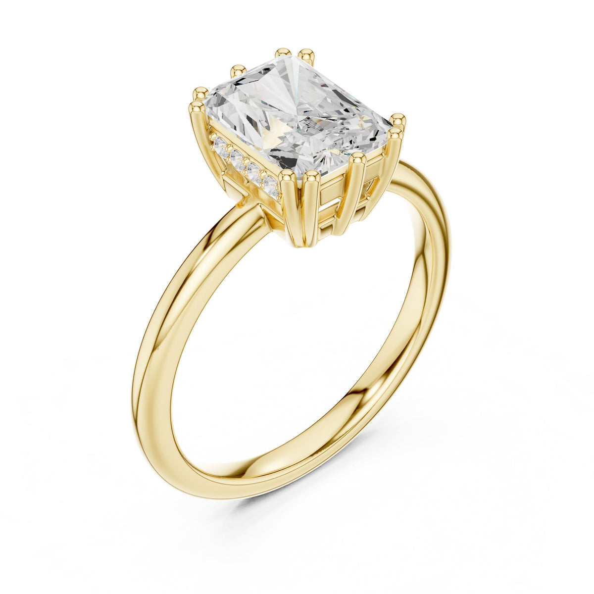 Radiant Accented Lab Grown Diamond Engagement Ring