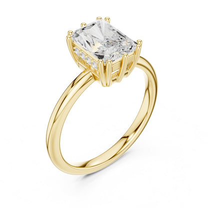 Radiant Accented Lab Grown Diamond Engagement Ring