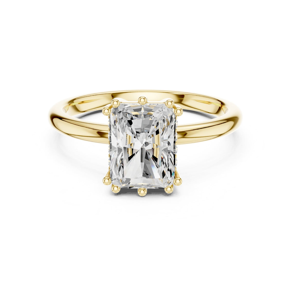 Radiant Accented Lab Grown Diamond Engagement Ring