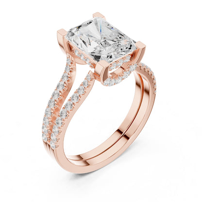 Radiant Accented Lab Grown Diamond Engagement Ring