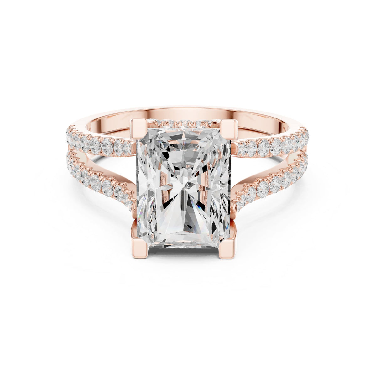 Radiant Accented Lab Grown Diamond Engagement Ring