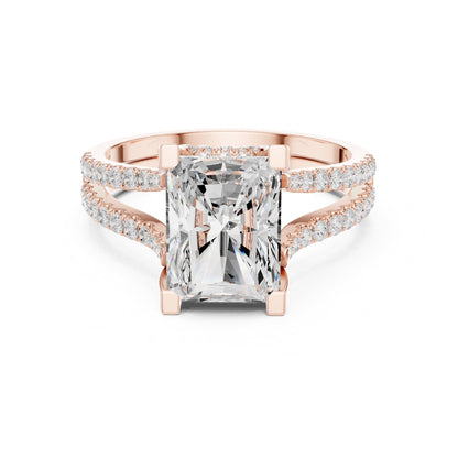 Radiant Accented Lab Grown Diamond Engagement Ring