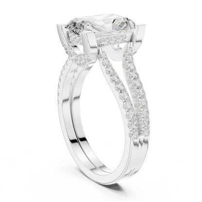 Radiant Accented Lab Grown Diamond Engagement Ring