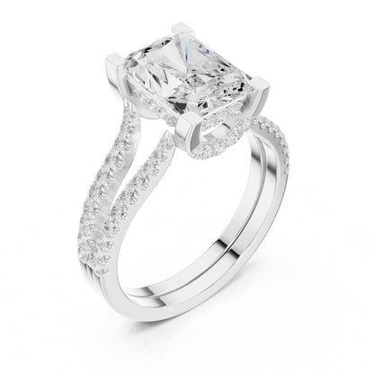 Radiant Accented Lab Grown Diamond Engagement Ring