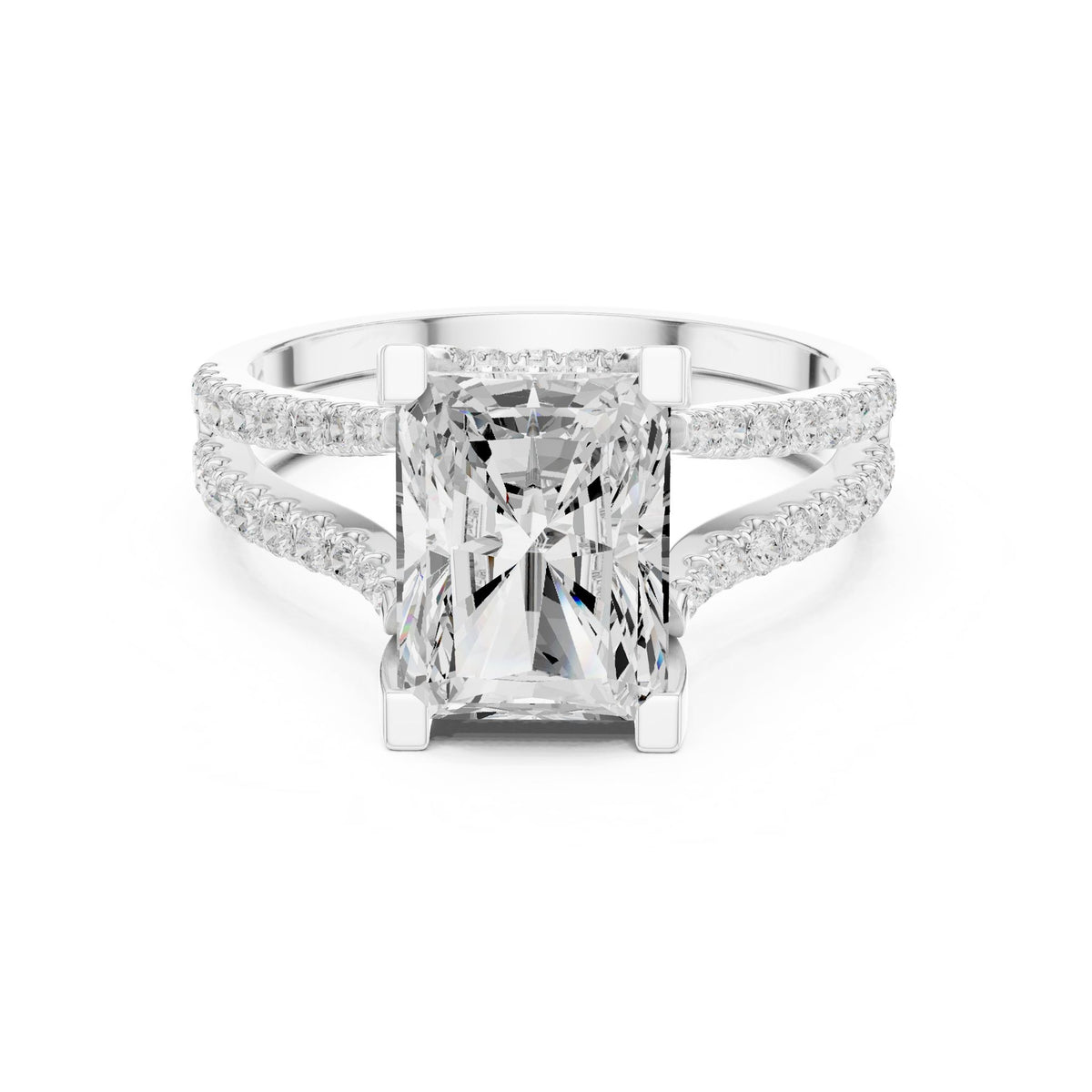 Radiant Accented Lab Grown Diamond Engagement Ring
