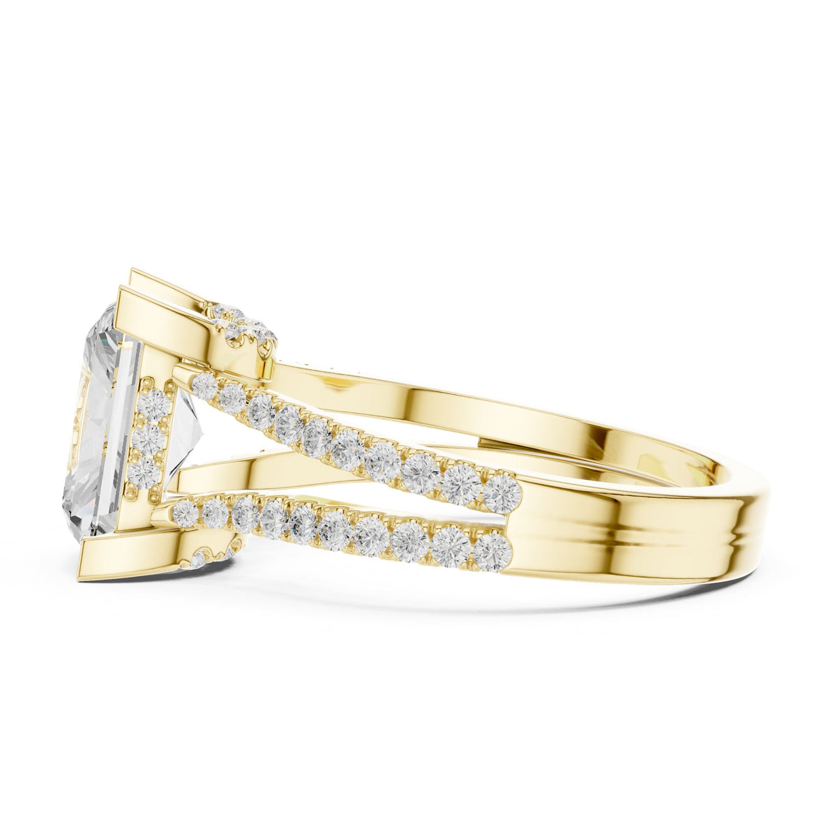 Radiant Accented Lab Grown Diamond Engagement Ring