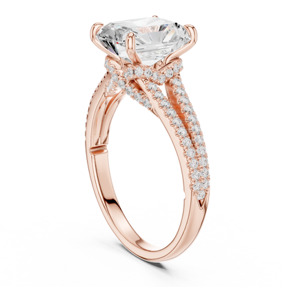 Radiant Accented Lab Grown Diamond Engagement Ring