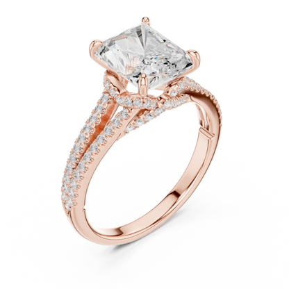 Radiant Accented Lab Grown Diamond Engagement Ring